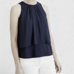 NWT J. Crew Dark Blue Layered Blouse